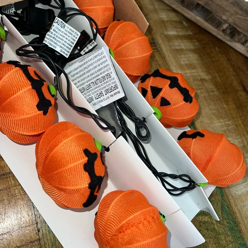 2 Sets Halloween pumpkin Jack-o-lantern fabric string lights. Brand…